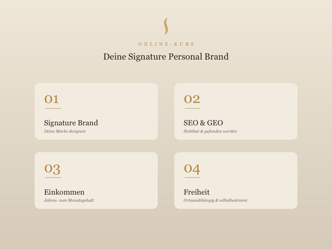 Studio: Deine Signature Personal Brand in 4 Modulen